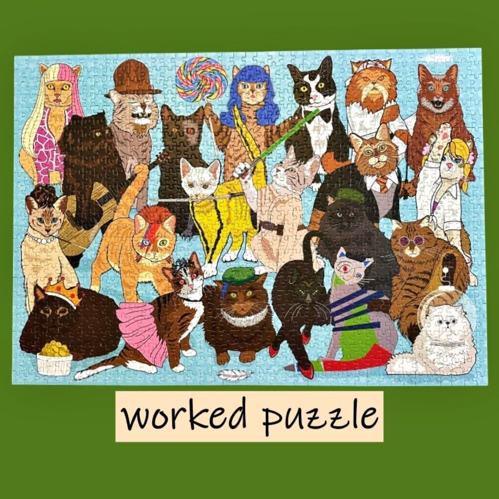 Celebri Cats 1000 Piece Jigsaw Puzzle with Poster Ginger Fox MINT - COMPLETE